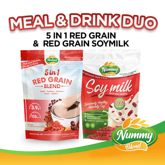 5-in-1 Red Grain Blend 350g + Soy Milk with Red Grains 300g – Bundle for Daily Wellness