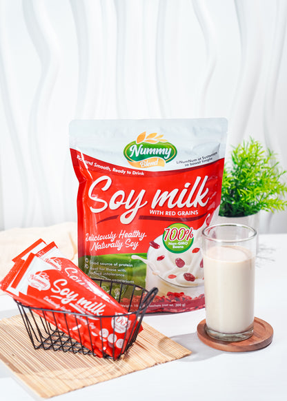 Nummy Blend Soy Milk with Red Grain-Vegan, Lactose-Free, NON-GMO, Dairy Alternative, 300g 10sachet