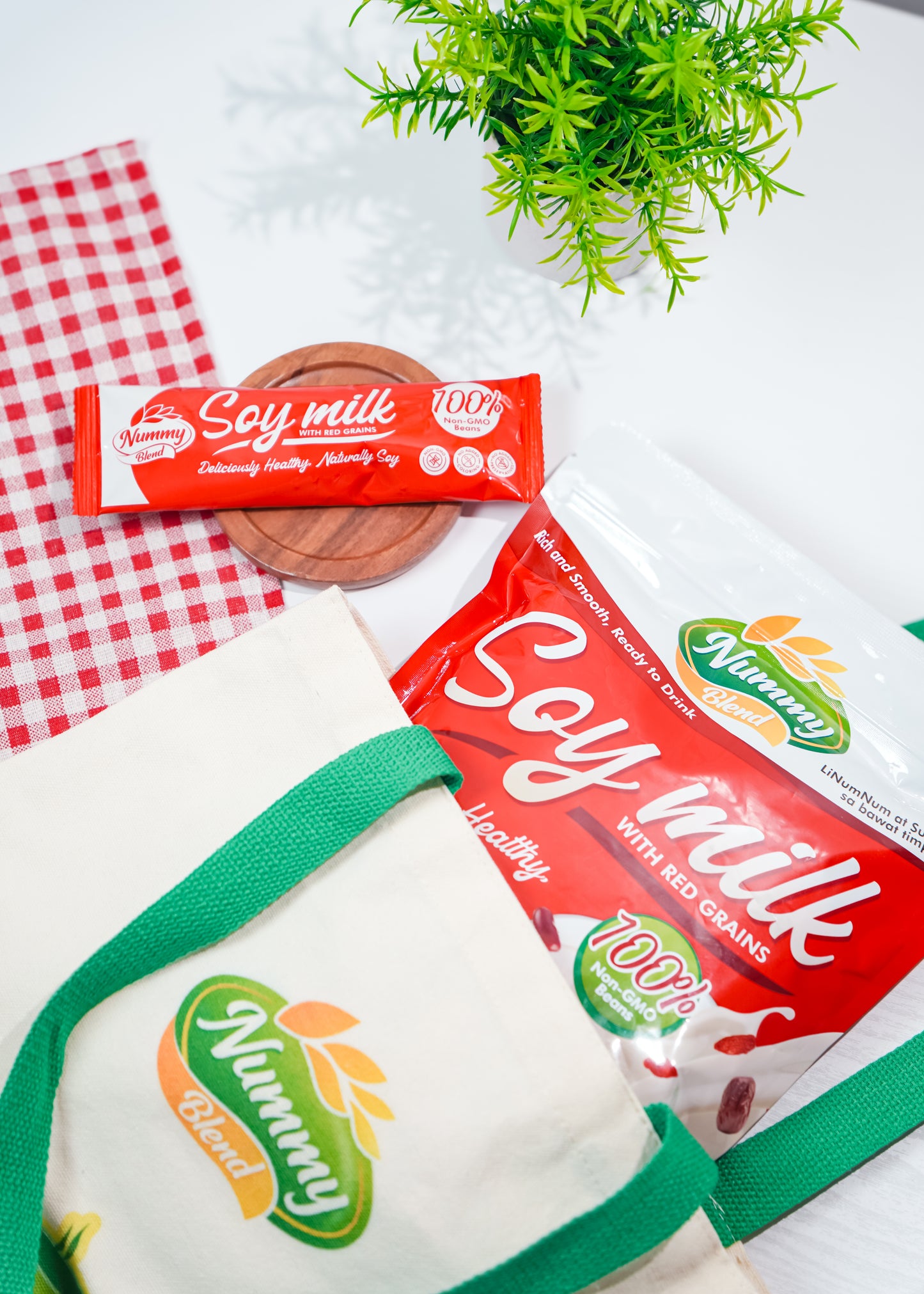 Nummy Blend Soy Milk with Red Grain-Vegan, Lactose-Free, NON-GMO, Dairy Alternative, 300g 10sachet