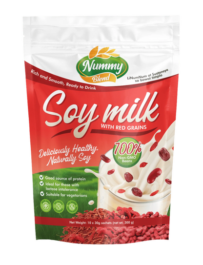 Nummy Blend Soy Milk with Red Grain-Vegan, Lactose-Free, NON-GMO, Dairy Alternative, 300g 10sachet